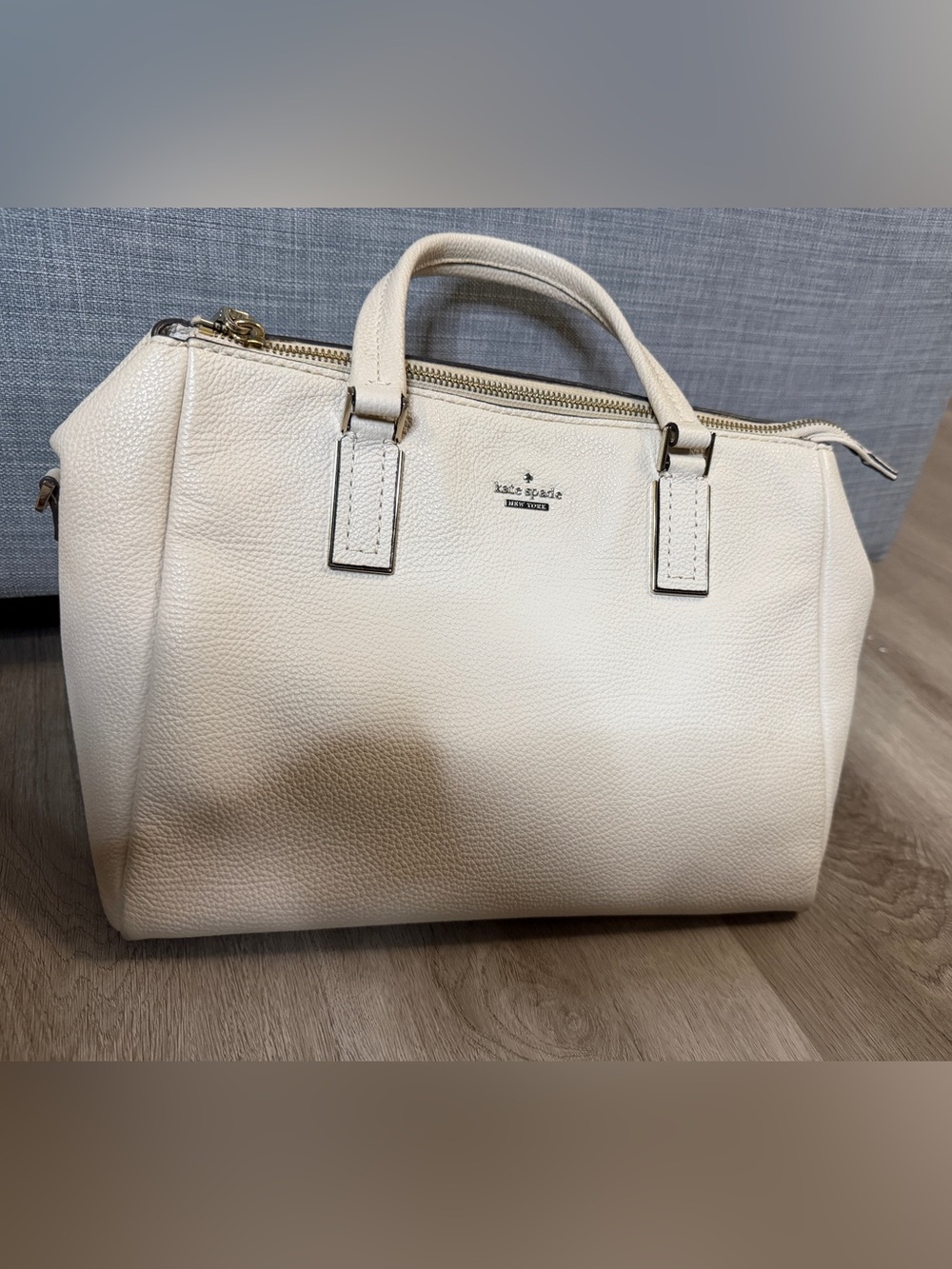 Kate Spade Ivory Pebbled Leather Satchel